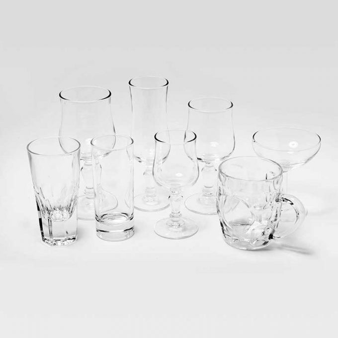 Vaisselle, ensemble de 8 verres, Loc Vaisselle Sarthe